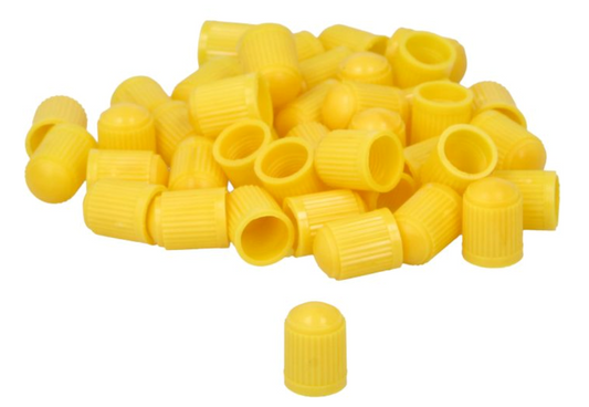 100x Ventilkappe Gelb AV Autoventil Schrader Abdeckung Schutz Kunststoff Fahrrad