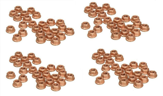 100 Kupfermutter Krümmer Bund M8 x 1,25 SW13 Cu-Muttern Auspuff Selbstsichernd
