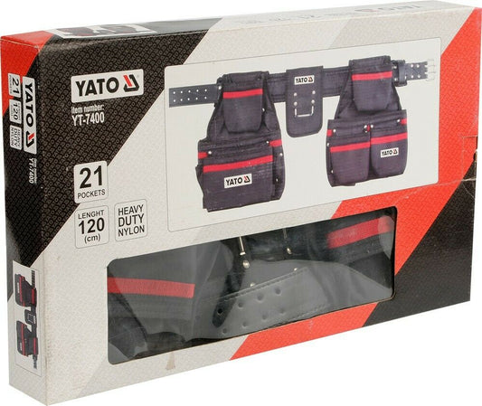 Yato YT-7400 Werkzeuggürtel Gürteltasche 21 Taschen Hammerhalter Werkzeughalter