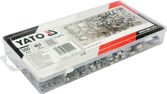 Yato YT-06773 Sechskant Muttern Set Sortierbox rostfrei 300 tlg Edelstahl M3-M10 - Flex-Autoteile