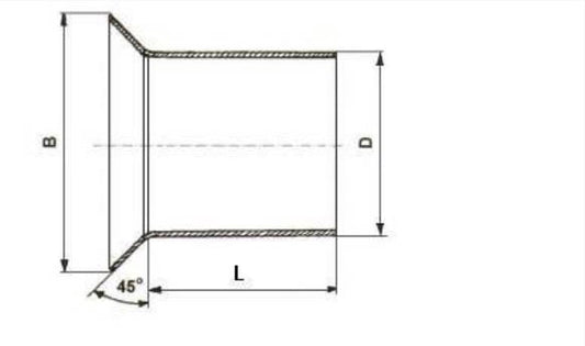 Auspuffverbinder Muffe Flansch Adapter Ø 46mm / Länge 65,5mm Citroen, Peugeot