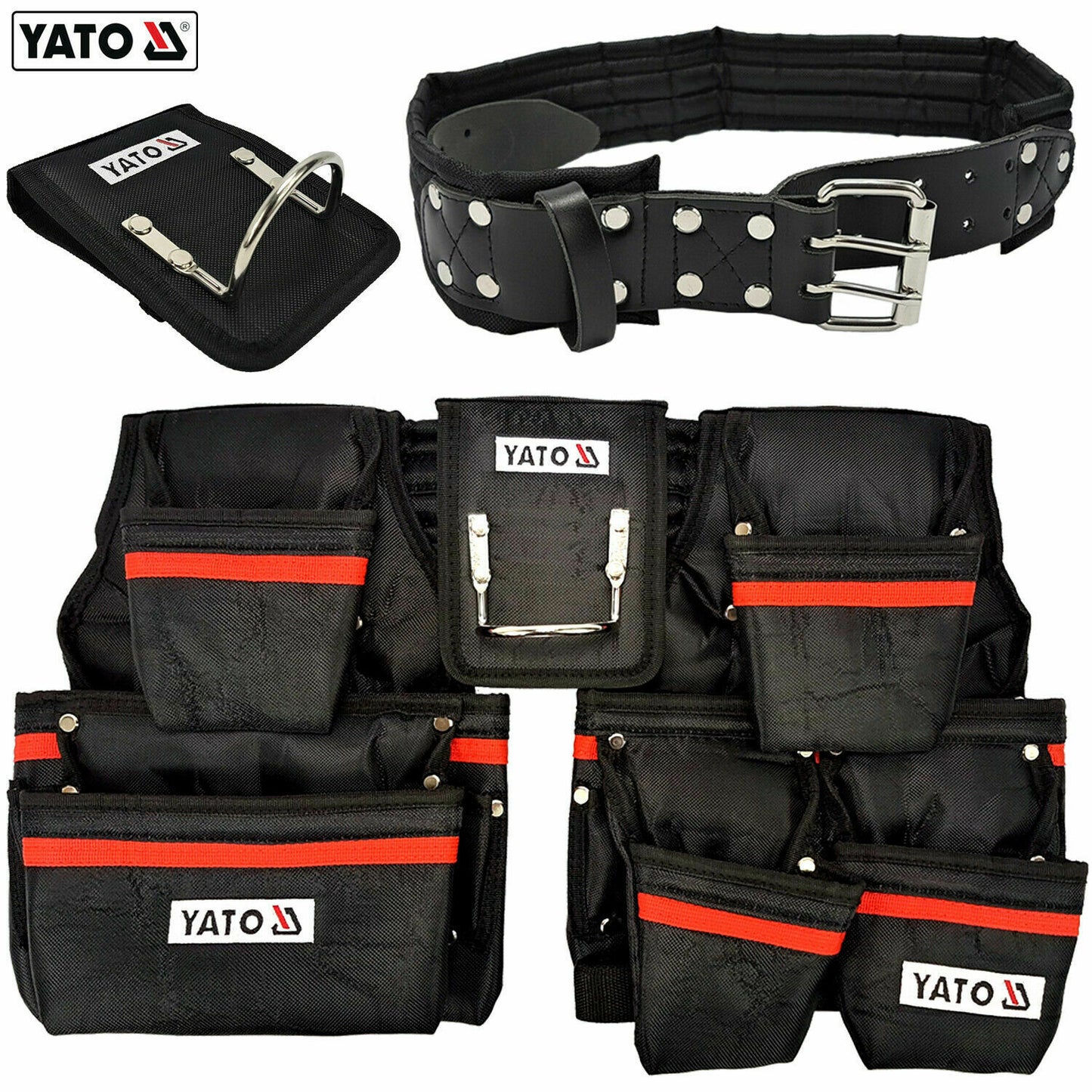 Yato YT-7400 Werkzeuggürtel Gürteltasche 21 Taschen Hammerhalter Werkzeughalter