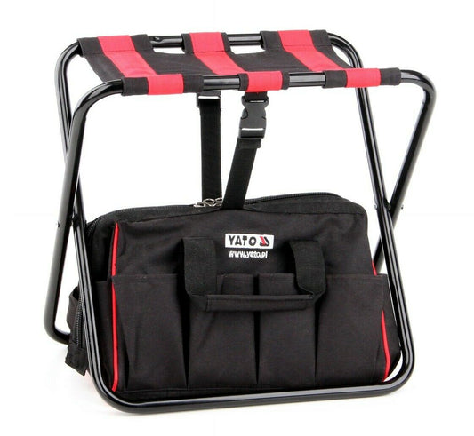 Yato YT-7446 Klappstuhl mit Werkzeugtasche Klapphocker Angelhocker Campingstuhl