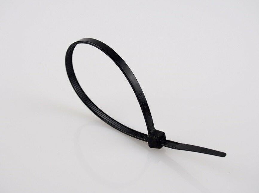 Pack of 100 cable ties black 7.6 x 450mm plastic suspender strap lashing strap max50kg