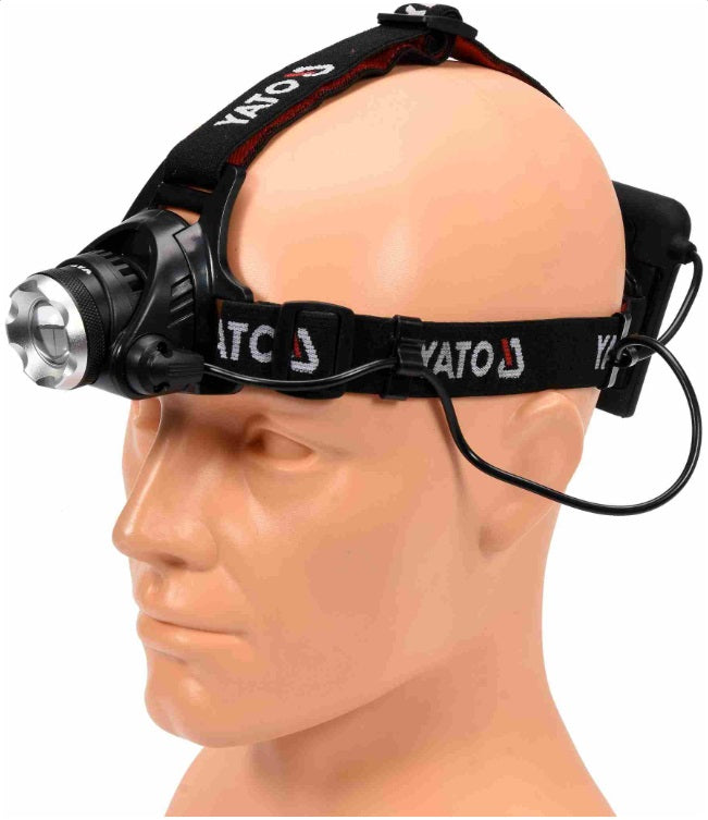 Yato Stirnlampe Kopflampe 10W 450lm XM-L2 Zoom Power LED Werkstatt Outdoor hell