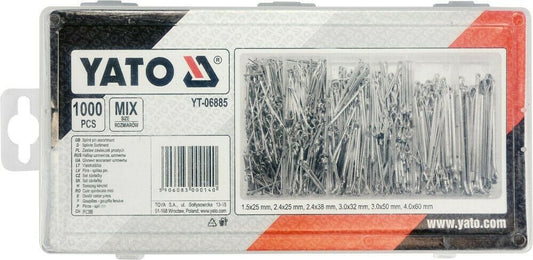 YATO YT-06885 Gerade Splinte Set 1000tlg Bolzen Sicherungsstift Sicherungssplint