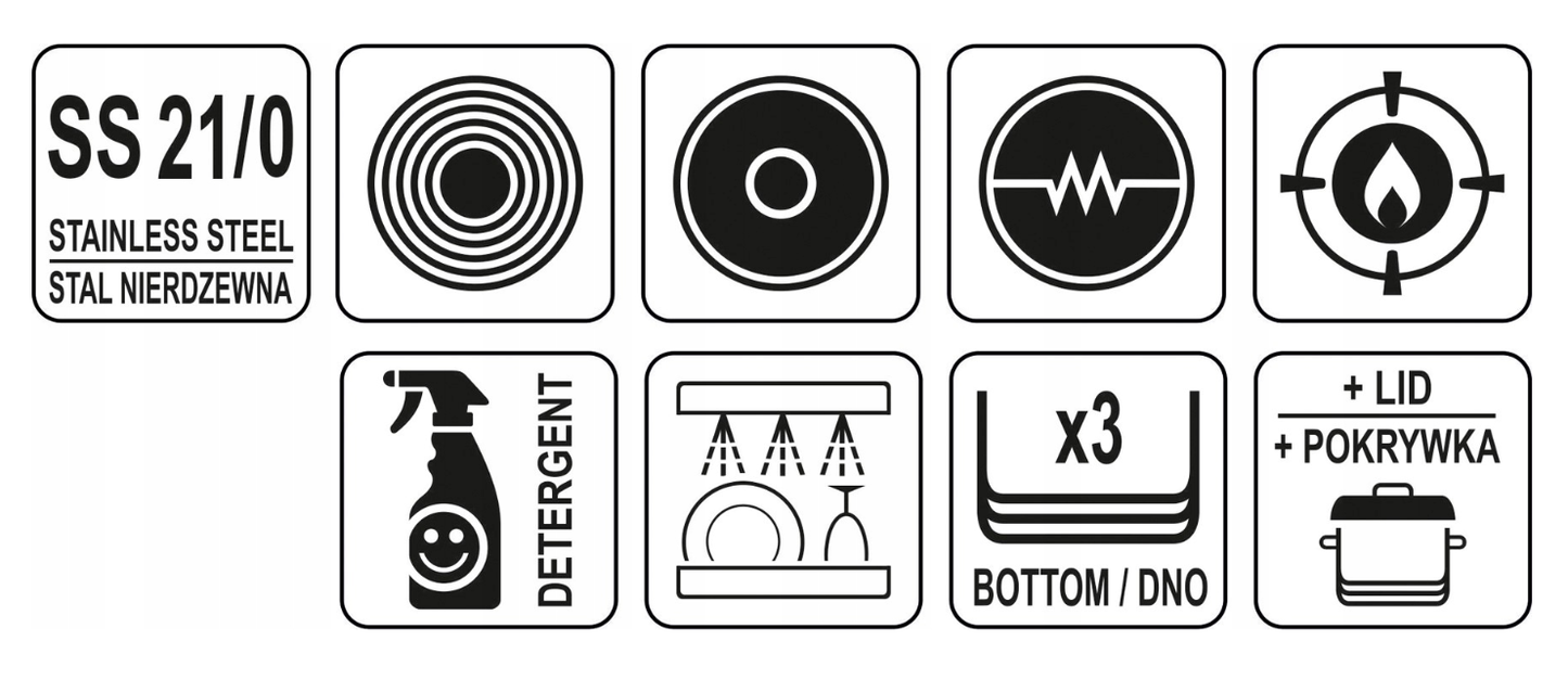 15,4L Kochtopf Suppentopf Edelstahl 28cm Deckel Küchentopf Bratentopf Induktion