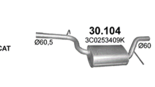 Mittelschalldämpfer Mitteltopf Auspuff Passat 2.0 Variant TFSI 2005-2010 147KW