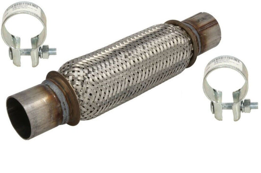 einschraub Flexrohr 45x200 275mm flexibles Auspuff Flexstück Flexteil Schelle