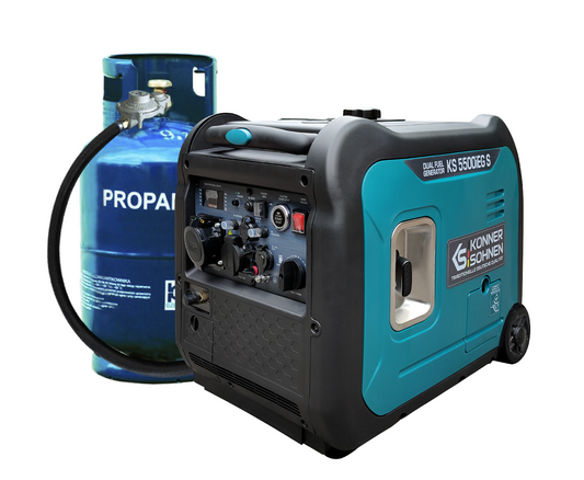 K&S Notstromaggregat Dual LPG GAS Benzin Inverter Stromerzeuger Generator 5,5KW