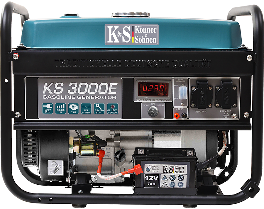 KS3000E Emergency power unit power generator power generator 7PS gasoline 3KW 2x 230V