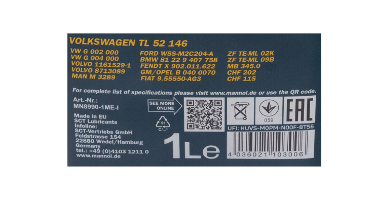 Mannol Zentralhydrauliköl Hydrauliköl Lenkung Servo 1L für BMW VW Volvo Ford MAN