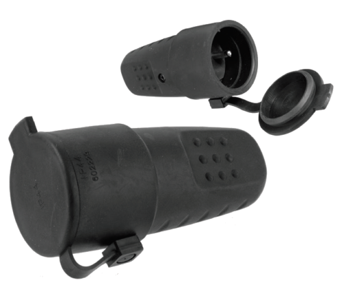 Dose für schukostecker universal Schutzkontakt ohne Griff verschließbar schwarz