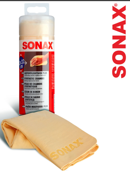 SONAX Autopflegetuch PLUS Trockentuch Trockenleder Reinigungstuch Fensterleder