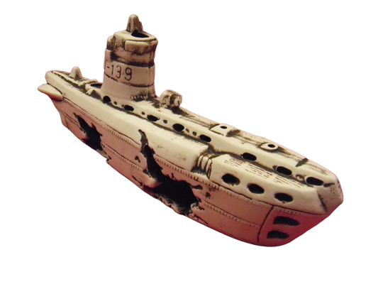 Aquarium decoration ceramic clay decoration aquarium submarine wreck H 29 x 11 cm fish