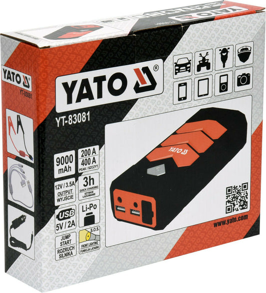 Yato YT-83081 Batterieladegerät Power Bank YATO 12V Auto Starthilfe 9000mAh
