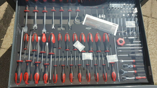 Sonic 771446 Werkzeugwagen S12XD gefüllt 714tlg Werkstattwagen bestückt 8 Schübe - Flex-Autoteile