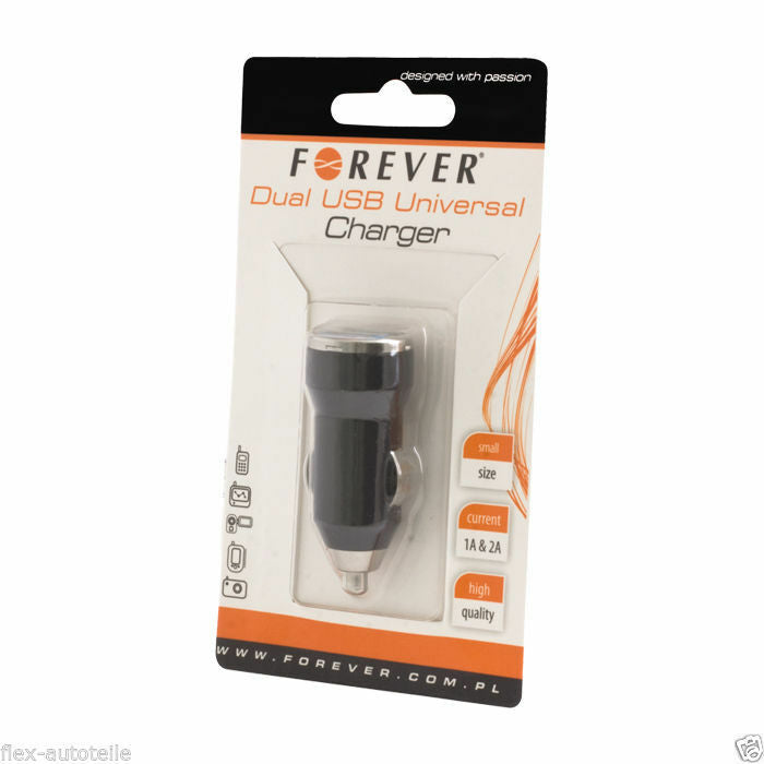 Universal Auto KFZ PKW USB Stecker Zigarettenanzünder Ladegerät 2 in 1 1A/2A - Flex-Autoteile