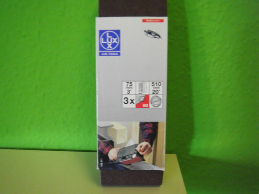 Bandschleifpapier 75x510 mm 180 Korn für Black&Decker 3x1 Gewebeband LUX Tools - Flex-Autoteile