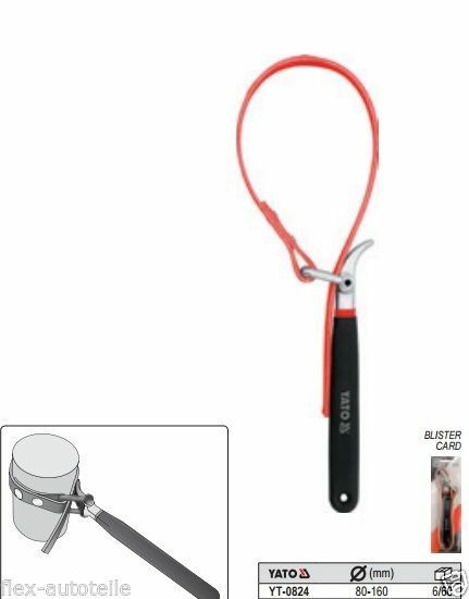 YATO YT-0824 Rohrschlüssel Ölfilter Schlüssel Bandschlüssel Armaturen 80-160 mm - Flex-Autoteile
