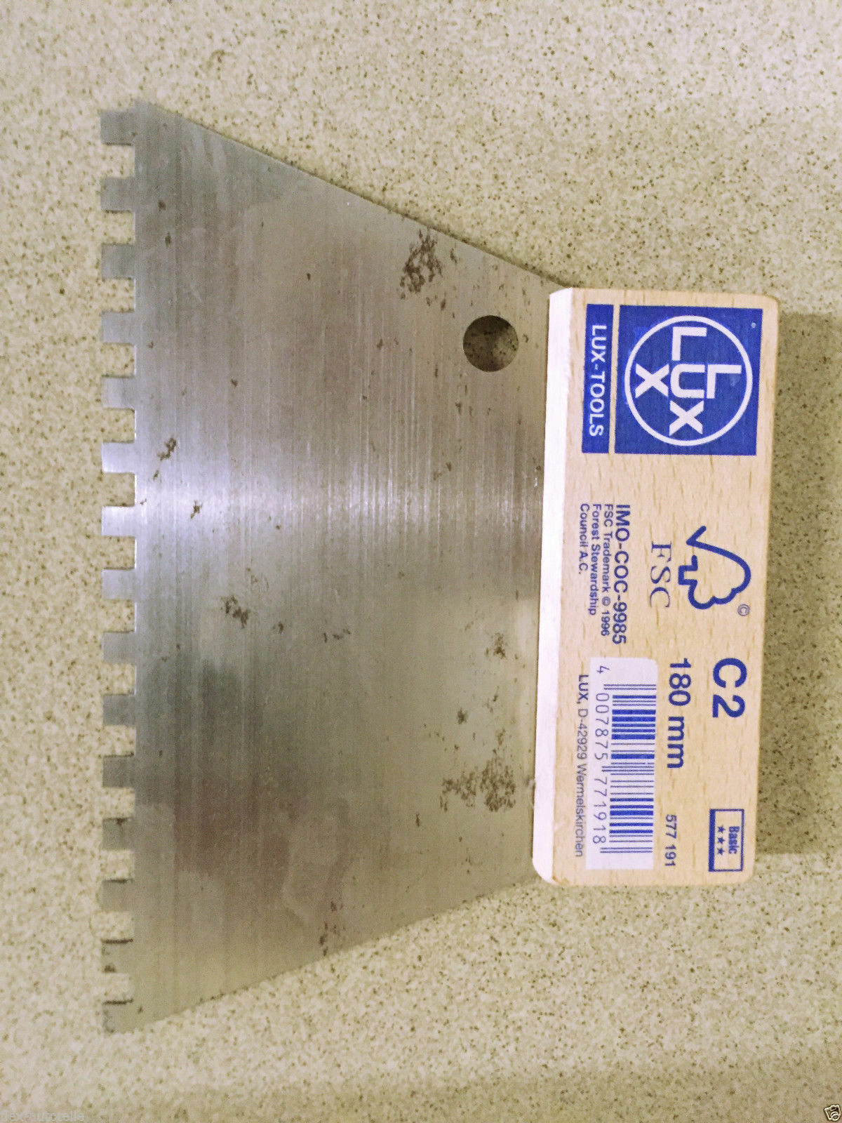 Zahnspachtel Edelstahl 6 x 6 mm kleine Zahnung Lux Profi - Flex-Autoteile