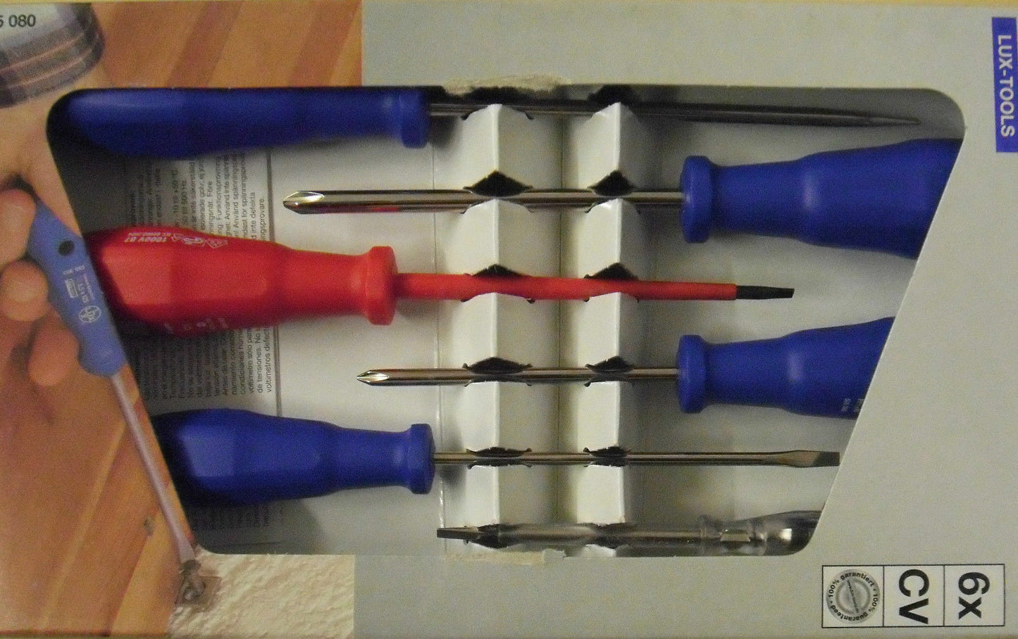 Schraubendreher Set Schraubenzieher Spannungsprüfer Schrauber Box 6 teilig Lux - Flex-Autoteile