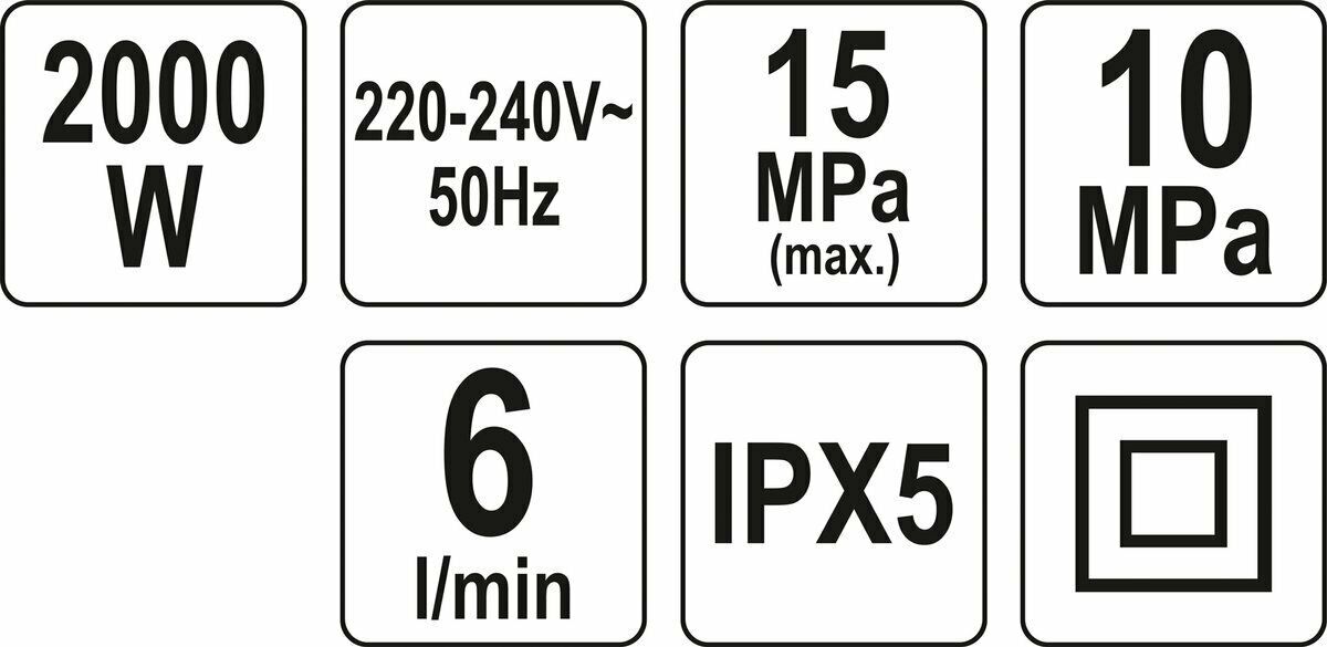 YATO YT-85915 Hochdruckreiniger Terassenbürste Schlauchtrommel 2000W 150bar 6l/m - Flex-Autoteile