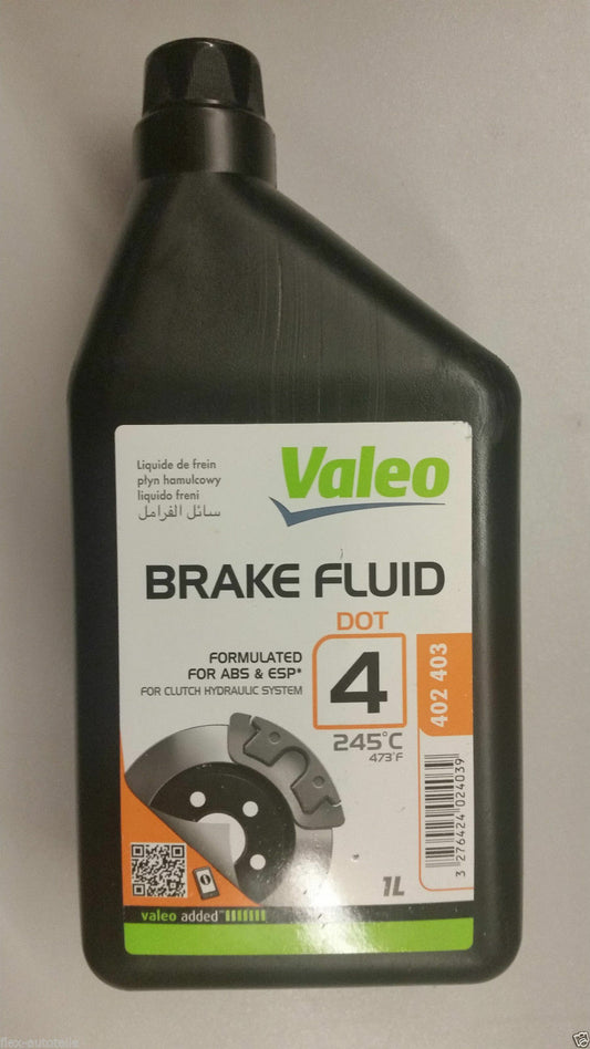Valeo Bremsflüssigkeit 1L DOT4 für Ford Fiat Renault Opel BMW Audi Mercedes Seat - Flex-Autoteile