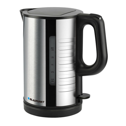 Blaupunkt Wasserkocher 1,5L 2200W LED Beleuchtung KalkFilter Edelstahl Schwarz - Flex-Autoteile