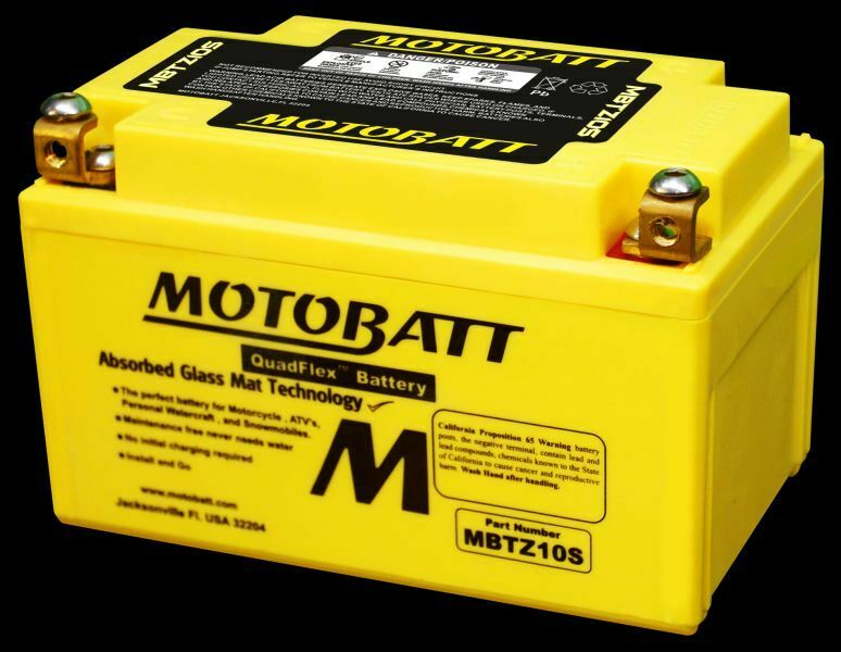 Motobatt AGM Motorradbatterie 12V 8,6AH 190A R+ für Aprilia Kawa Yamaha MBTZ10S - Flex-Autoteile