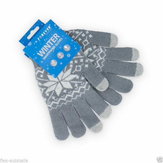 1x Paar Graue Smartphone Tablet Touchscreen Handschuhe iPhone Samsung univers - Flex-Autoteile