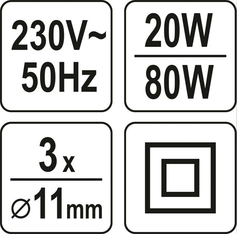 Yato YT-82402 Heissklebepistole 80W Klebepistole 3 Klebesticks 11mm Schmelzklebe - Flex-Autoteile