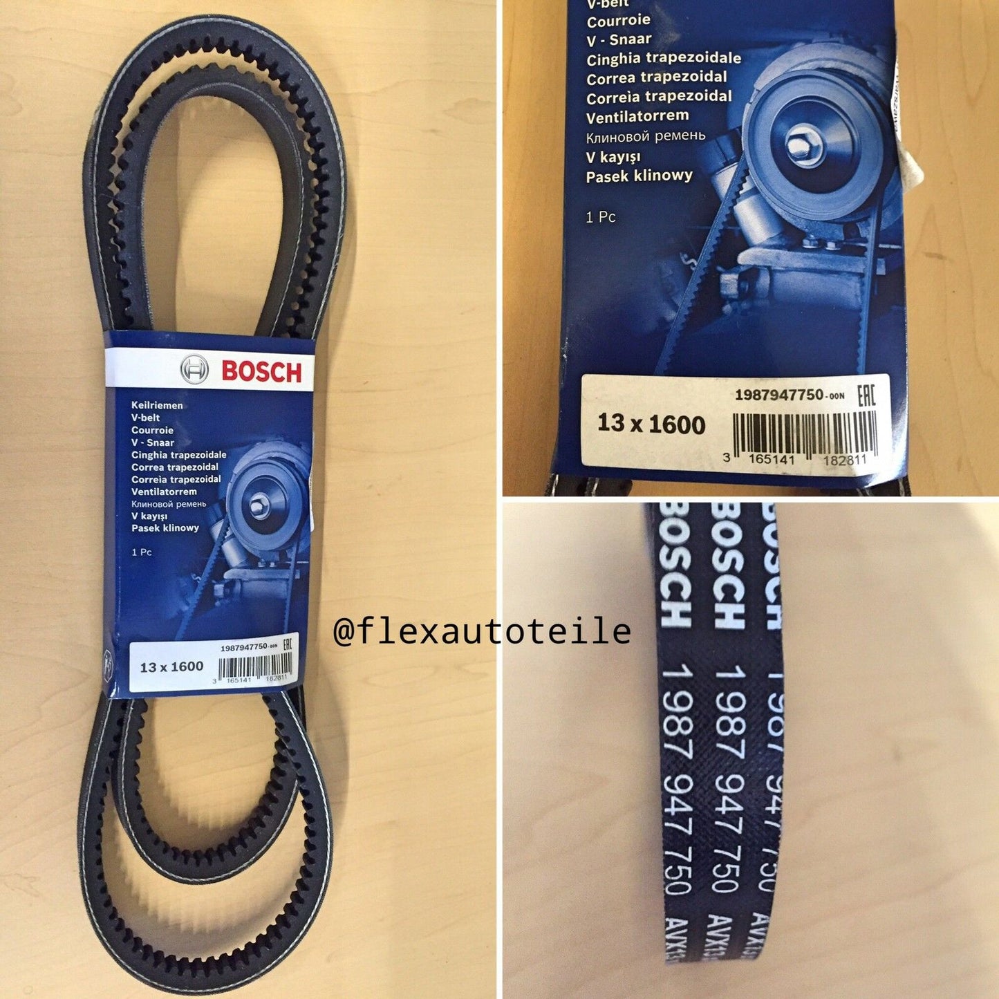 Bosch 1987947750 Keilriemen gezahnt 13x1600 für MAN R DAF F2600 Scania Saab - Flex-Autoteile