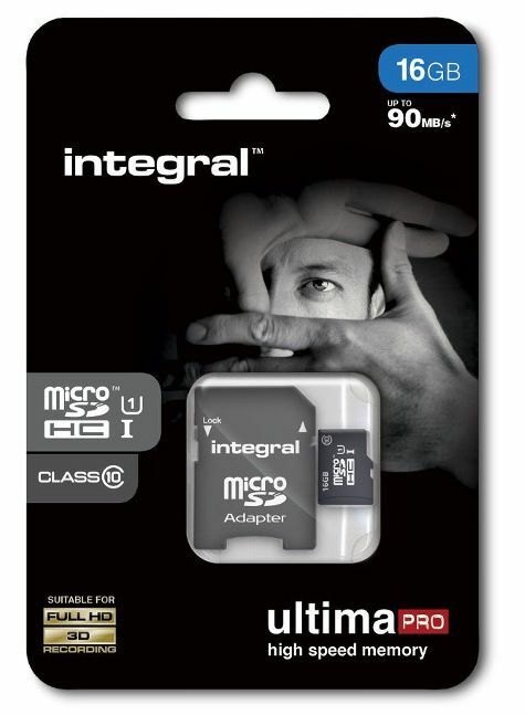 Integral Micro SDHC 16 GB Speicherkarte class 10 UHS-I ultima Pro inkl. Adapter - Flex-Autoteile