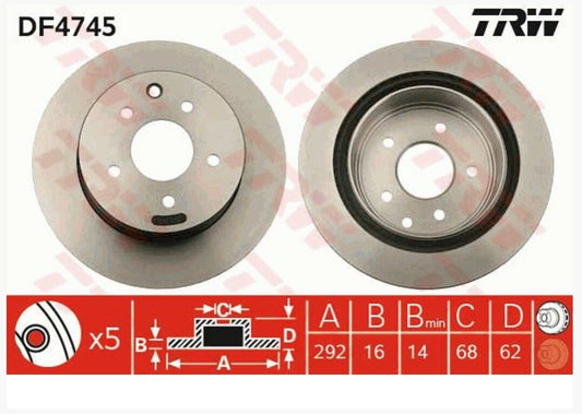 2 TRW Bremsscheiben Satz HINTEN für NISSAN 350Z X-TRAIL QASHQAI KOLEOS LEAF - Flex-Autoteile