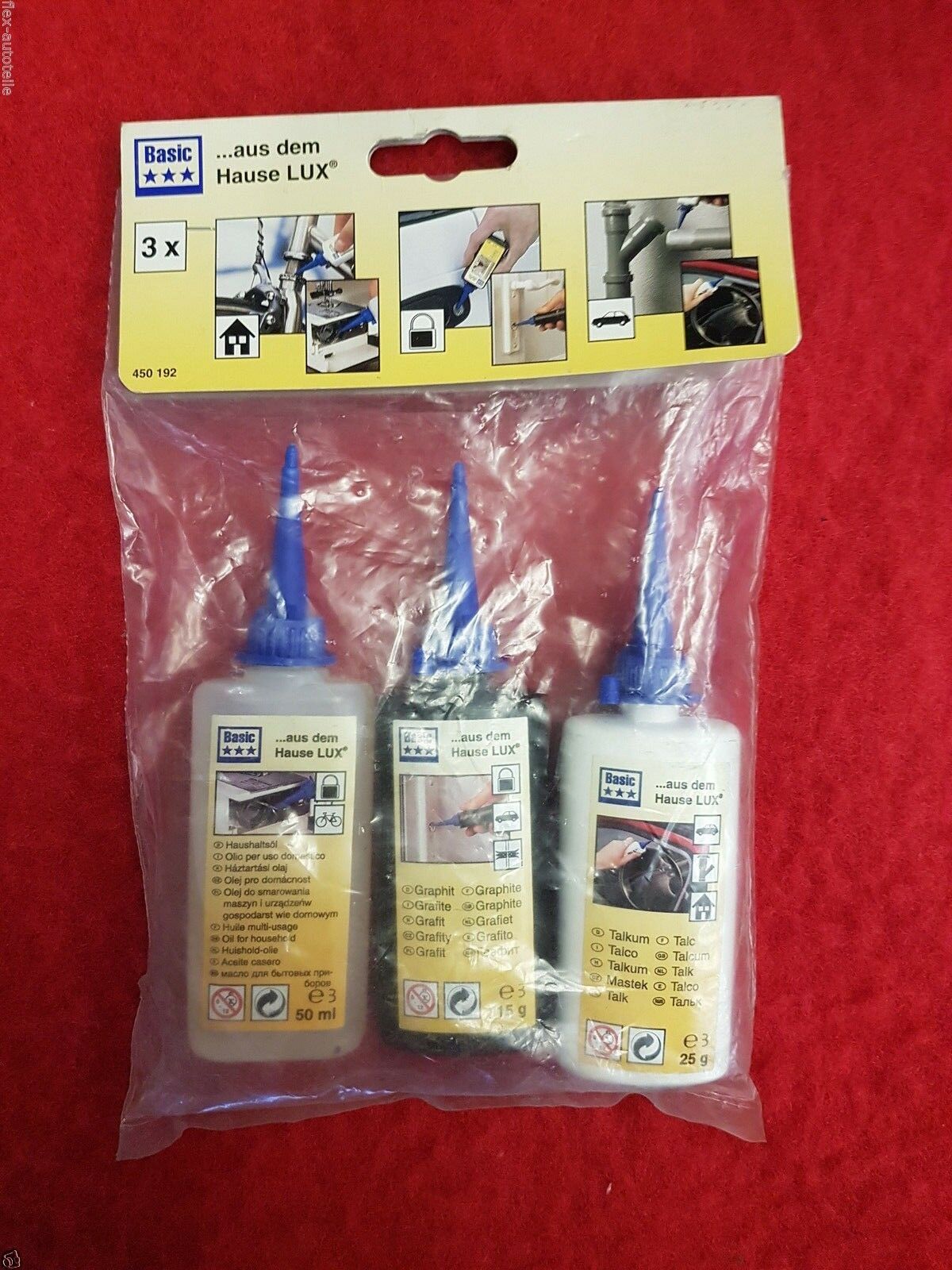 Lux Set Graphit Schlösser Talkum Gummi Haushaltsöl Universal Werkstatt Auto Kfz - Flex-Autoteile