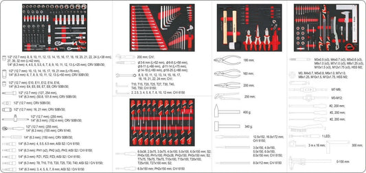 YATO Werkzeugwagen bestückt hochwertig 211tlg Werkstattwagen Werkzeugkasten - Flex-Autoteile