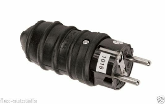 schukostecker universal schutzkontaktstecker ohne Griff 250V 16A IP44 Schwarz - Flex-Autoteile