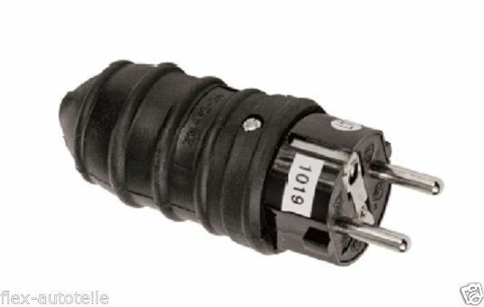 schukostecker universal schutzkontaktstecker ohne Griff 250V 16A IP44 Schwarz - Flex-Autoteile