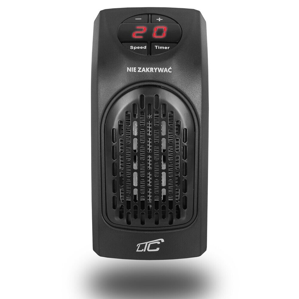 Elektrische Steckdosen Heizung Heizlüfter geregelt Keramikheizung 400W Timer