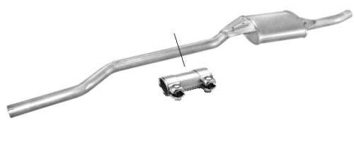 Mittelschalldämpfer Mitteltopf Auspuff mitte Mercedes T123 W123 200 - 300D 76-85