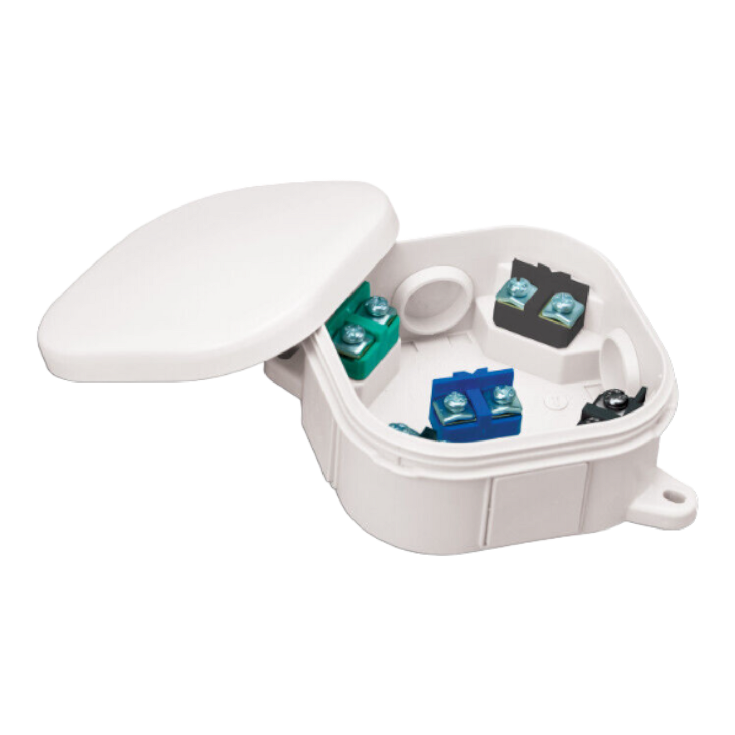 Aufputz-Verteilerdose Verteiler 4-Fach 9x4 cm Abzweig Dose Weiß Kabelabzweig