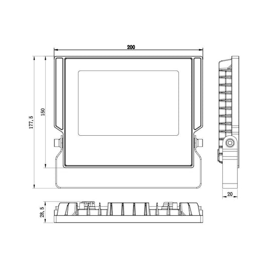 LED Außenbeleuchtung Bau Strahler Haus Hof Garten Fluter 50W~220W 6000K 5500lm
