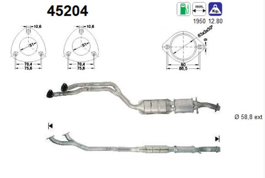 Katalysator Kat Hosenrohr für BMW 3er E36 320 323 i 2.5 M52