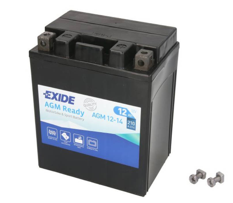 Exide AGM 12-14 Batterie Motorradbatterie 12V 210A 14Ah für MZ/MUZ Ducati BMW