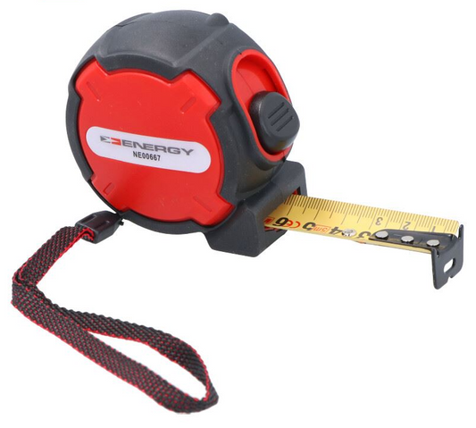 ENERGY Maßband 5m 25mm Bandmaß Taschenbandmaß Halterung Feststeller Rücklauf