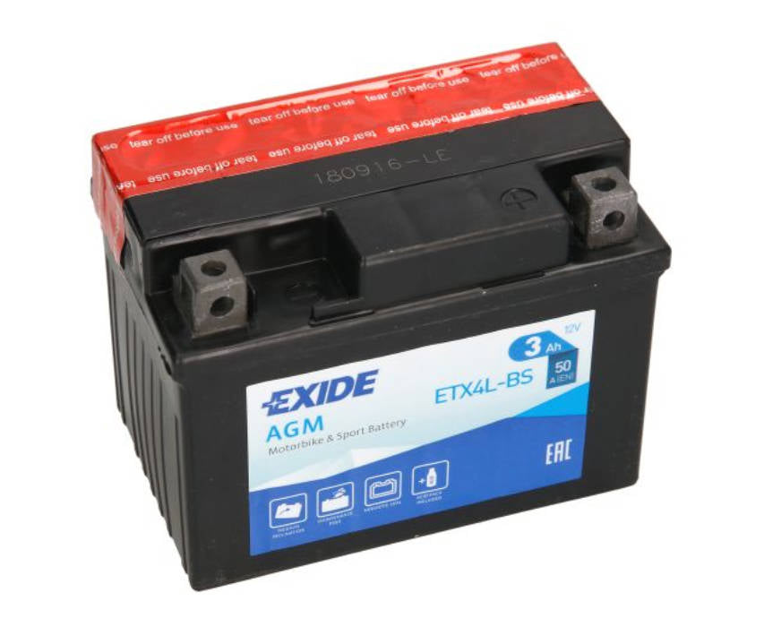 Exide AGM motorcycle battery battery 3AH for Honda Suzuki Yamaha YT4L-4 YT4L-BS