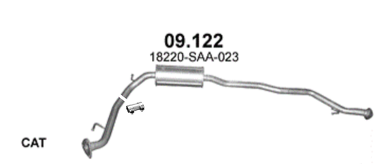 Mittelschalldämpfer Mitteltopf Auspuff mitte Honda Jazz II 1.2 i-DSI 1.3 GD5 GE2