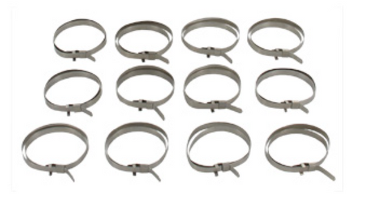 12x Universal Metallbänder Schellen Achsmanschette Manschette Klemmschelle 250mm