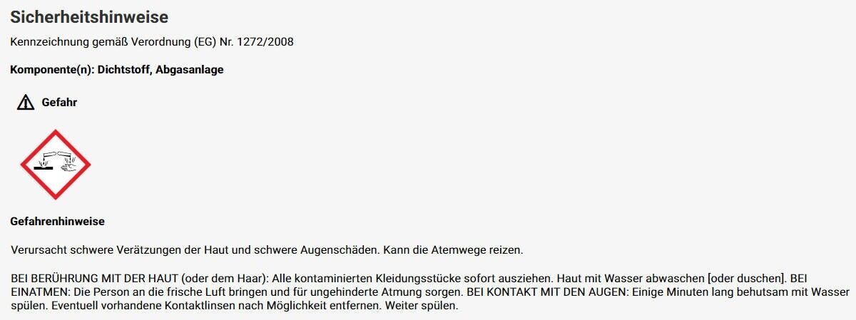 Auspuff Montagepaste 150g Reparatur Paste Dichtstoff Abgasanlage MA Dicht Zement